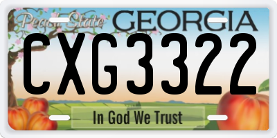 GA license plate CXG3322