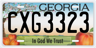 GA license plate CXG3323