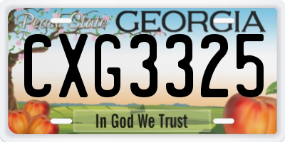 GA license plate CXG3325