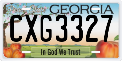 GA license plate CXG3327
