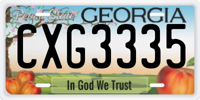GA license plate CXG3335
