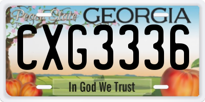 GA license plate CXG3336