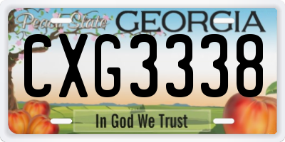 GA license plate CXG3338