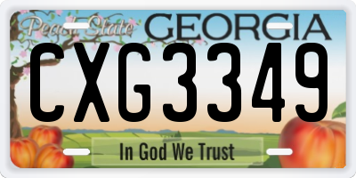 GA license plate CXG3349
