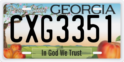 GA license plate CXG3351