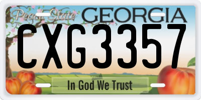 GA license plate CXG3357