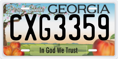 GA license plate CXG3359