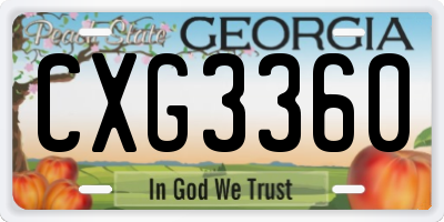 GA license plate CXG3360