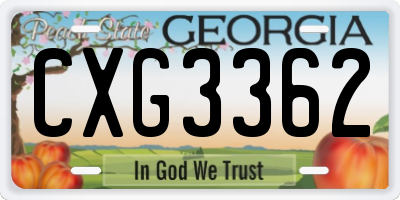 GA license plate CXG3362