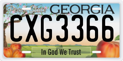 GA license plate CXG3366