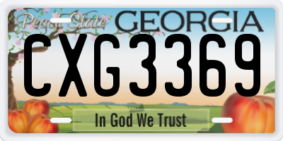GA license plate CXG3369