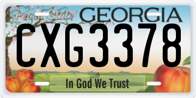 GA license plate CXG3378