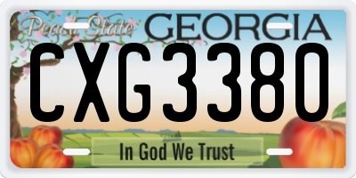 GA license plate CXG3380