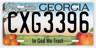 GA license plate CXG3396