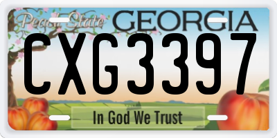 GA license plate CXG3397