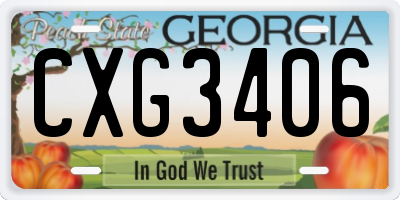 GA license plate CXG3406