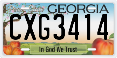 GA license plate CXG3414