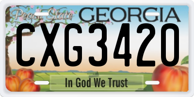 GA license plate CXG3420