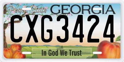 GA license plate CXG3424