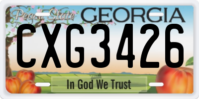 GA license plate CXG3426