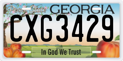 GA license plate CXG3429