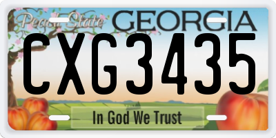 GA license plate CXG3435