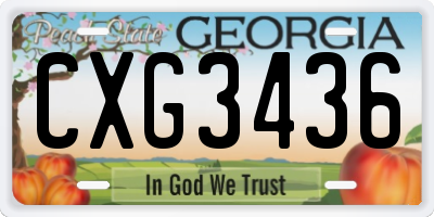 GA license plate CXG3436