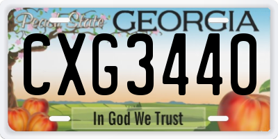 GA license plate CXG3440