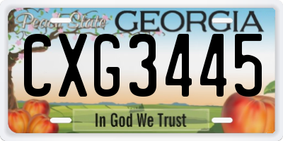 GA license plate CXG3445