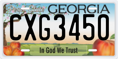 GA license plate CXG3450