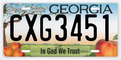 GA license plate CXG3451
