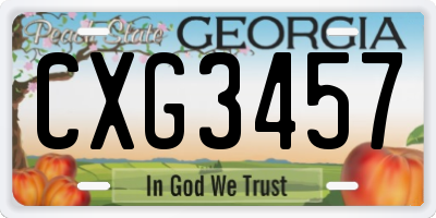 GA license plate CXG3457