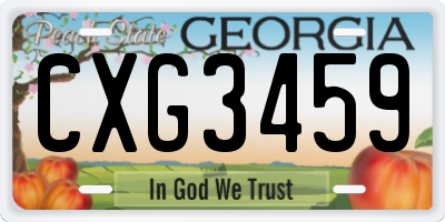 GA license plate CXG3459