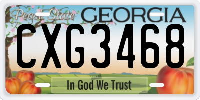 GA license plate CXG3468