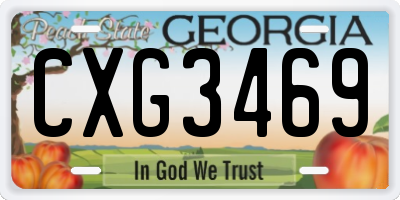 GA license plate CXG3469