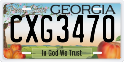 GA license plate CXG3470