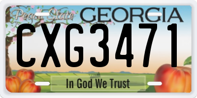 GA license plate CXG3471