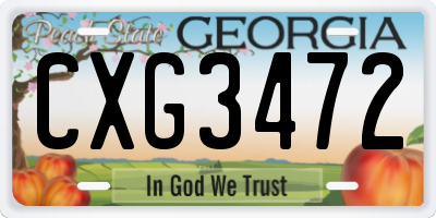 GA license plate CXG3472