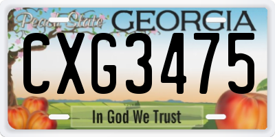GA license plate CXG3475
