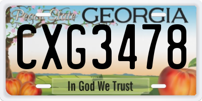 GA license plate CXG3478