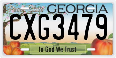GA license plate CXG3479