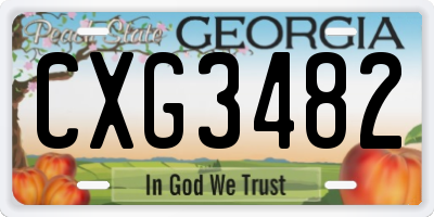 GA license plate CXG3482