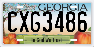 GA license plate CXG3486