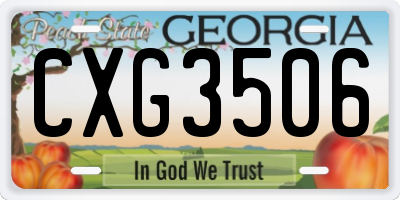 GA license plate CXG3506