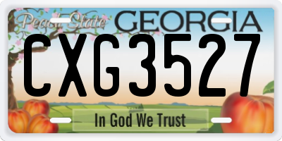 GA license plate CXG3527