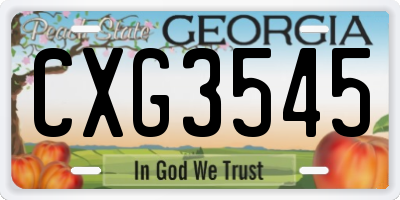 GA license plate CXG3545