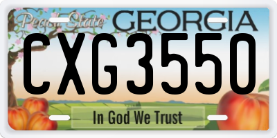 GA license plate CXG3550