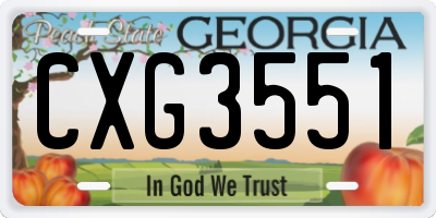 GA license plate CXG3551
