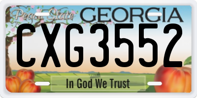 GA license plate CXG3552