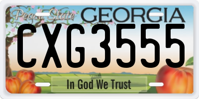 GA license plate CXG3555